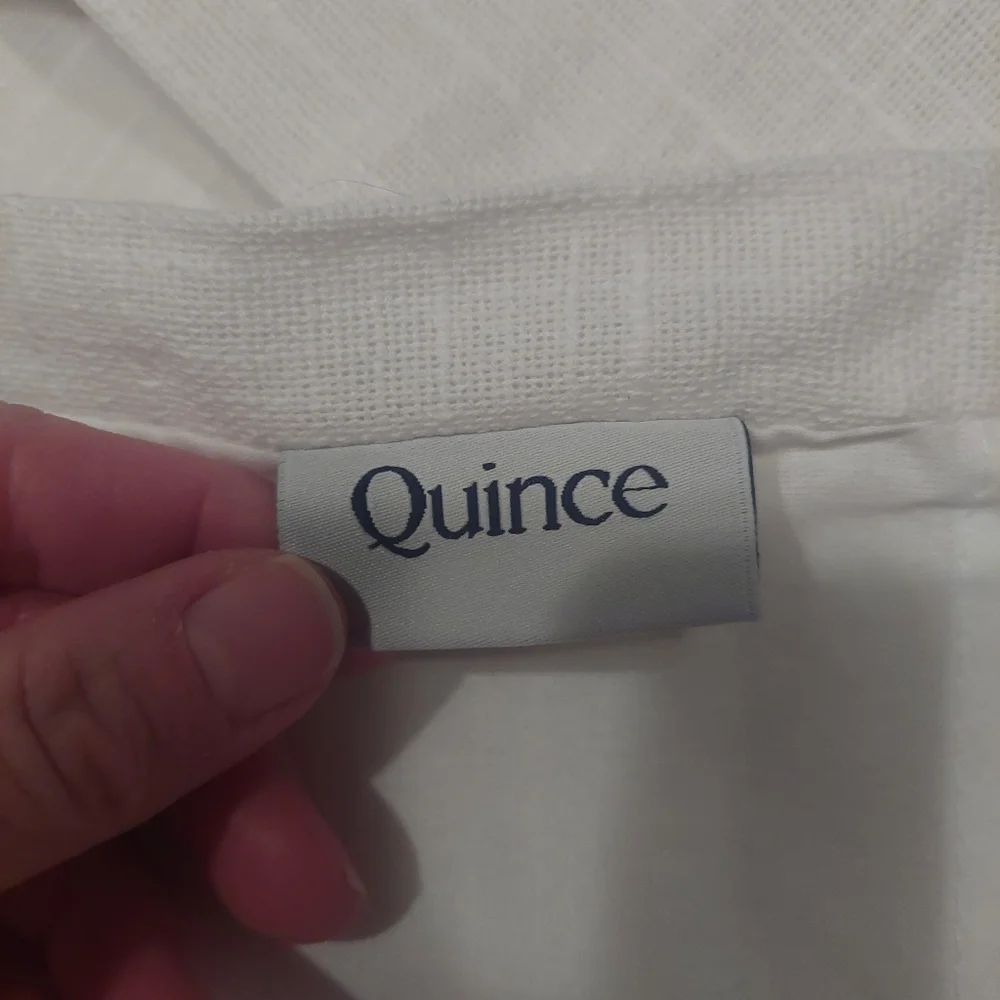 NWOT! Quince 100% Cotton White Slub Curtains, 48
